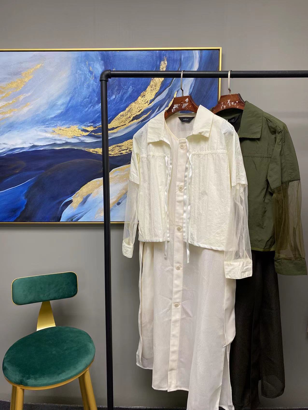 淑女连衣裙聚酯纤维纯色两件套