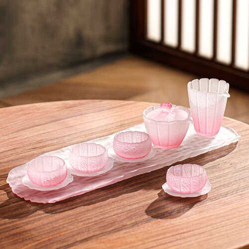 加厚手工妃粉莲花公道杯套装