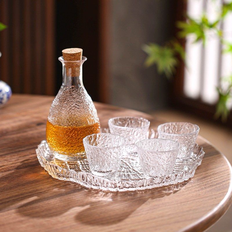古风日式家用酒具小白酒杯温酒器烫酒壶一两果酒杯玻璃清酒壶套装
