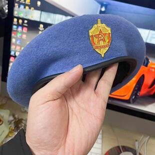 出口海外经典帽子欧美风徽章贝雷帽羊毛网红帽大码苏俄硬汉画家帽