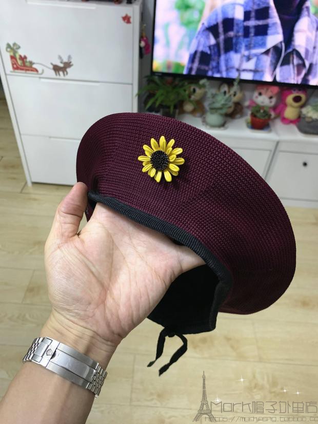 网红透气徽章图案大小号画家帽