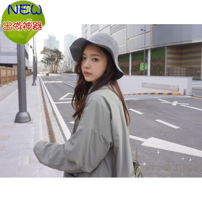 正宗羊毛女渔夫帽 女士韩版盆帽 小礼帽 木耳边波浪荷叶边帽子