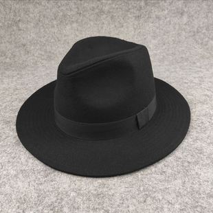 上海滩同款帽子 男女四季呢料爵士礼帽 情侣舞台帽加大头围演出帽