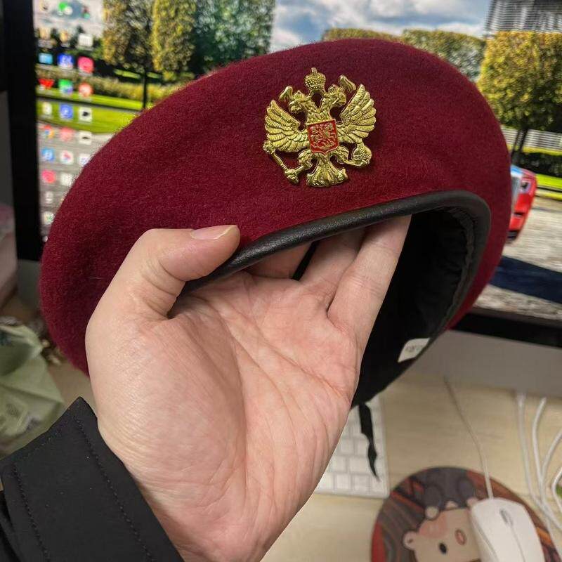 俄罗斯双头鹰徽章贝雷帽复古民族风苏联国徽帽子大小号四色画家帽