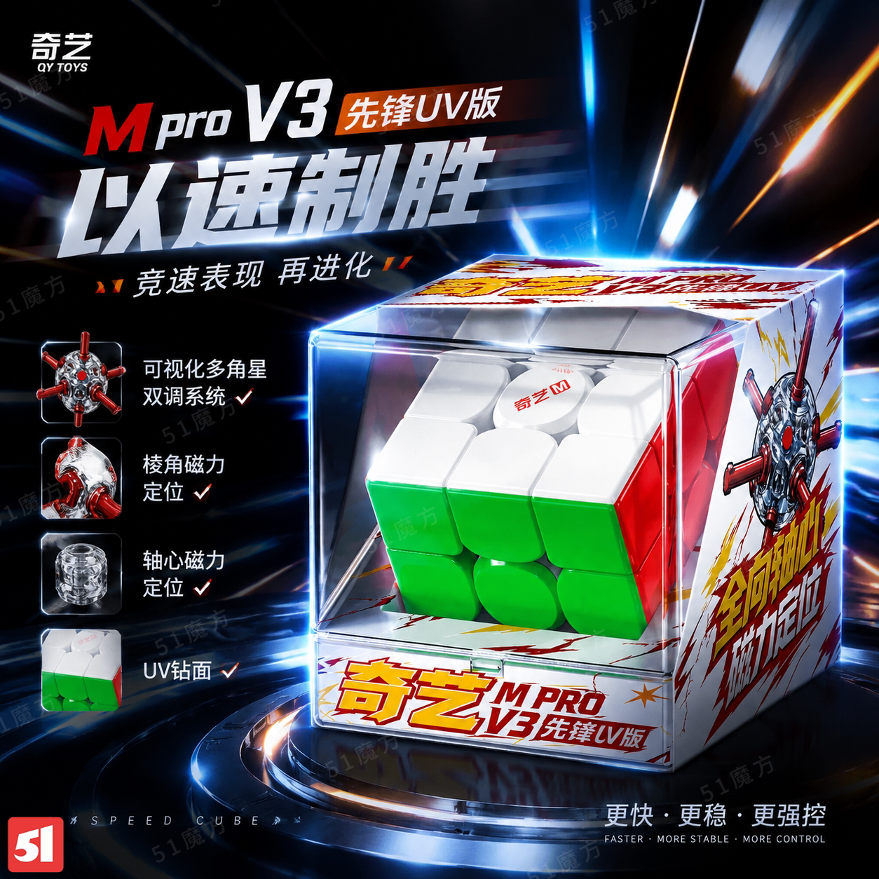 奇艺MProV3UV磁力魔方比赛用图片