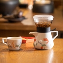 景德镇官方国货陶瓷玲珑茶咖具套装 家用办公室自动泡茶壶茶杯礼物