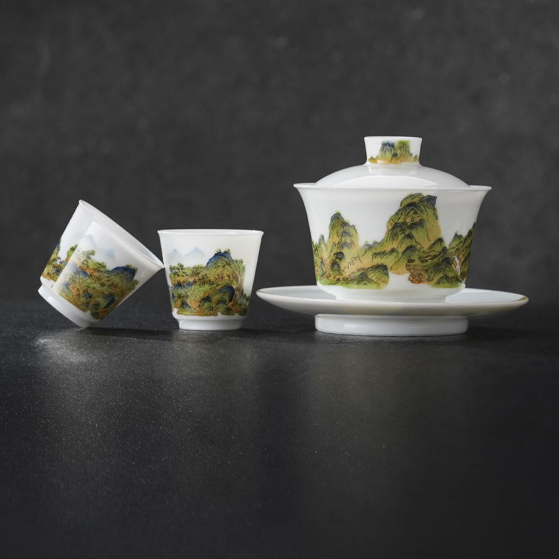 德镇陶瓷手绘整套茶具套装