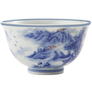 景德镇官方陶瓷手工青花功夫茶杯主人杯内外手绘茶具品茗自用中式