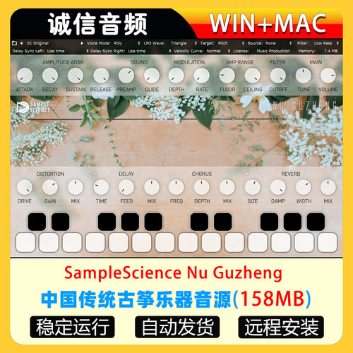 中国传统古筝乐器音源SampleScience Nu Guzheng WIN+MAC