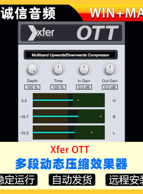 Xfer OTT多段动态压缩效果器 电子乐压缩插件 WIN&MAC