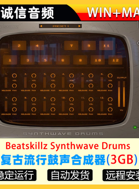 复古流行鼓声合成器音色插件Beatskillz Synthwave Drums WiN-MAC