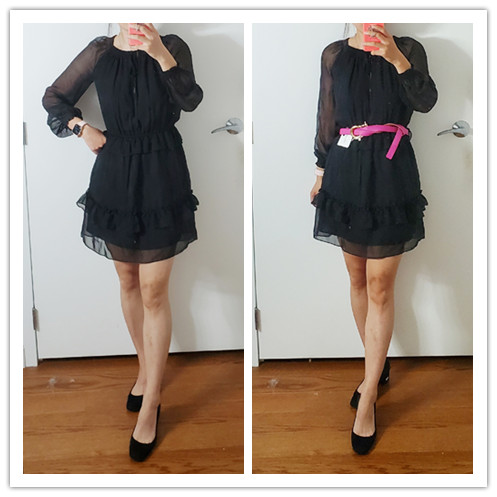 思思美代dvf 春夏新品 喇叭袖 花边 真丝  小黑裙 连衣裙HAVEN