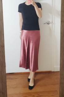 优雅中裙 思思美国代购 玫瑰粉 春秋新品 半身裙 VINCE