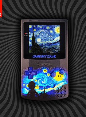 GBC定制GAMEBOY COLOR游戏机 高亮  点对点 全贴合 梵高马里奥