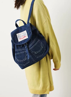 国现包邮RCWB 日本个性牛仔裤补丁双肩包 包税 自留