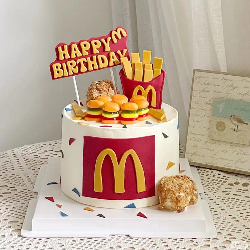 网红麦当劳全家桶蛋糕装饰