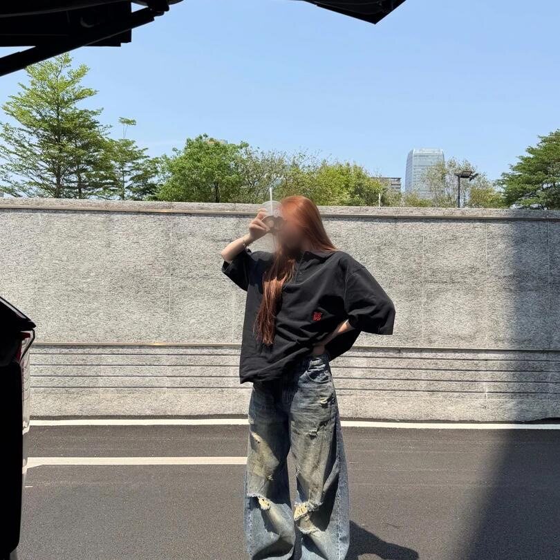 美式休闲痞帅短袖T恤POLO衫刺绣上衣舒适宽松百搭圆领气质半袖