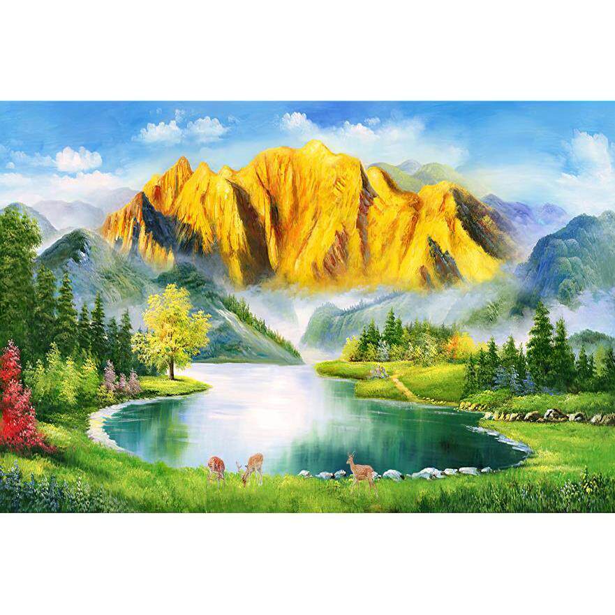 聚宝盆聚财金山装饰画招财镇宅风水画客厅沙发背景墙贴画自粘画,家居饰品,现代装饰画,淘宝优惠券,粉丝福利购,淘宝优惠卷