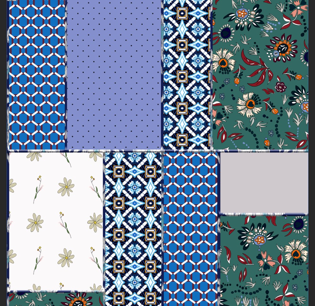 四方连续花型设计PSD TIF印花格式 素材 民族风方块T6-74