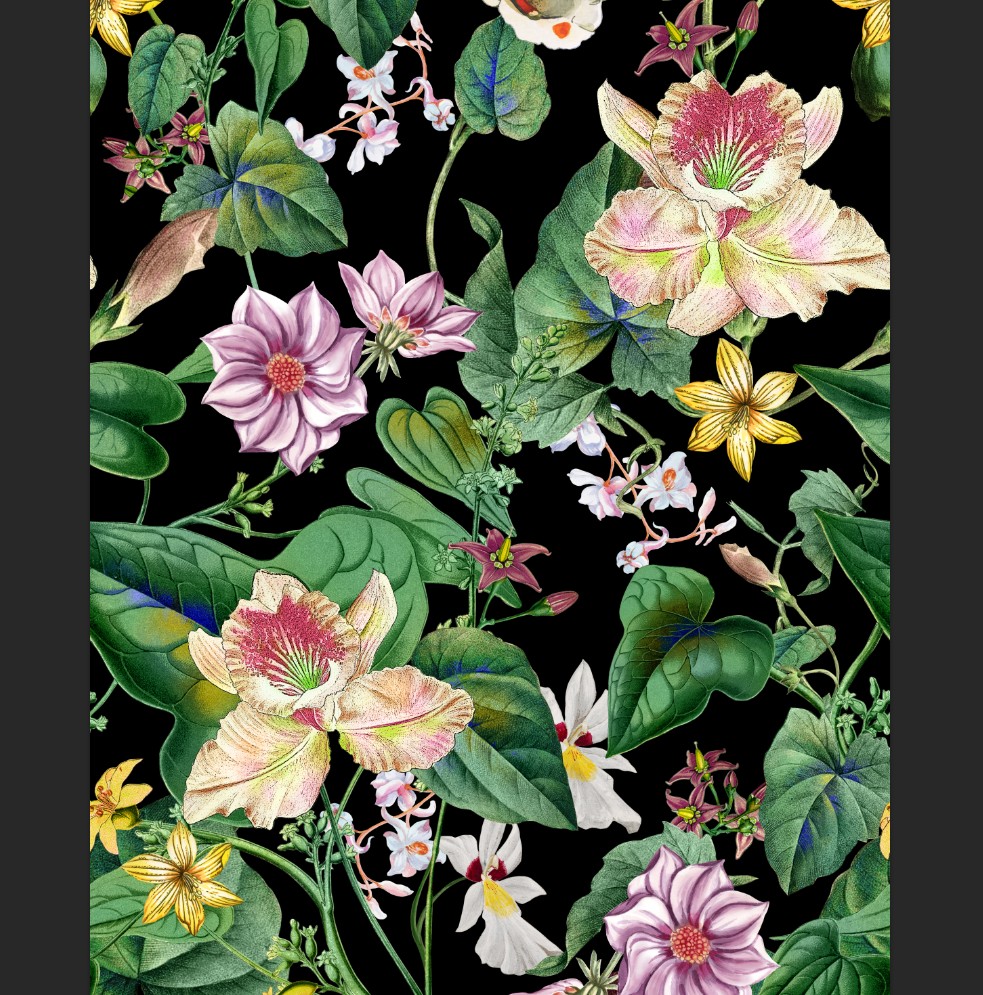 四方连续花型设计PSD TIF印花格式 无分层 花朵T5201d