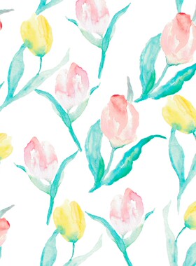 四方连续定制面料布料米样数码印花花型设计 手绘花朵T19-33