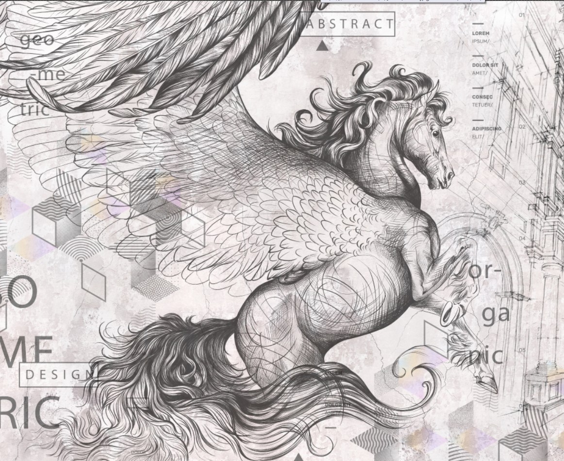 大尺寸高清分辨率设计素材 天马 jpg线条趣味k3-13