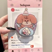 可爱旋转蛋糕生日小狗适用MagSafe手机磁吸气囊支架强力吸附懒人