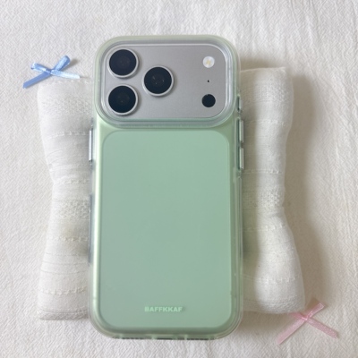 ins简约透绿色磨砂圆边双层适用苹果17promax手机壳iPhone16新款保护套15 /14/13全包硅胶防摔日韩