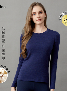 美利奴羊毛打底衫女长袖t恤户外速干衣美丽诺徒步登山运动上衣M12