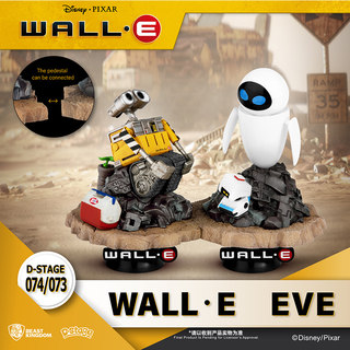 野兽王国 皮克斯正版 机器人瓦力WALLE 伊娃EVE 摆件手办礼物