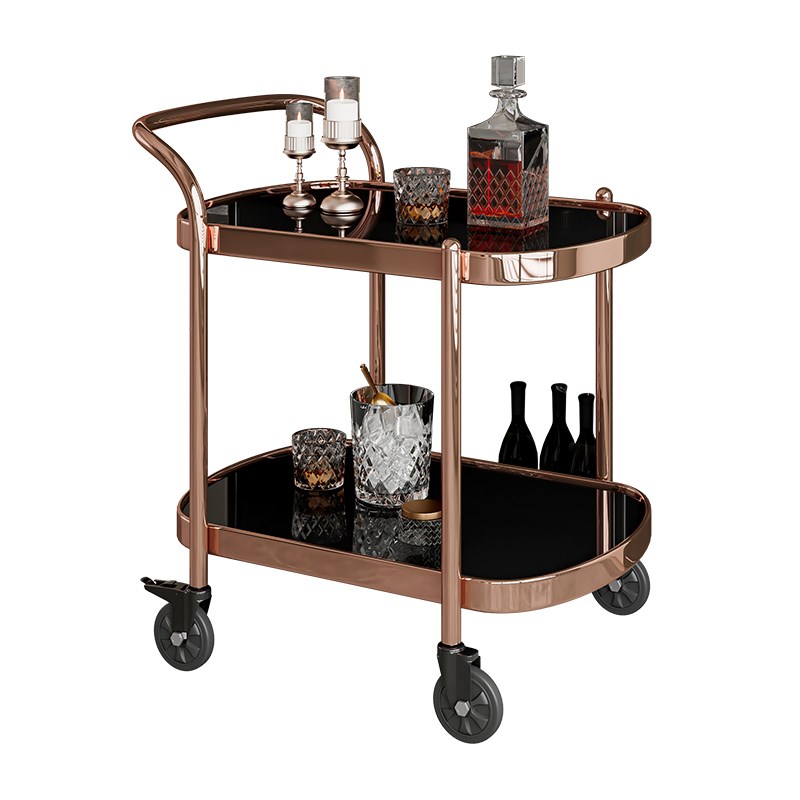 餐车酒水车玻璃车小推车商用手推车双层移动饭厅豪华茶水