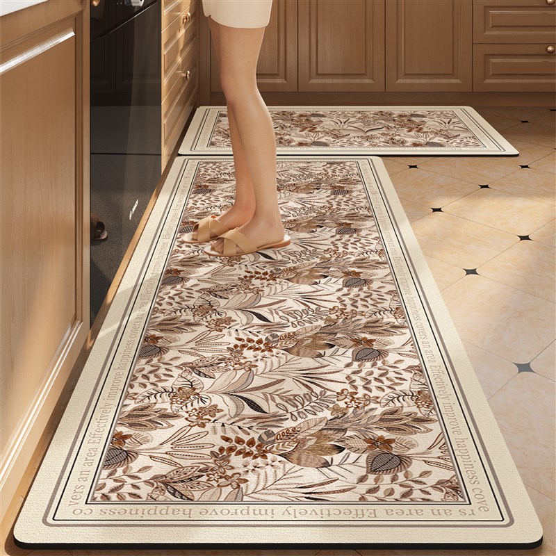 厨房地垫防滑吸油吸水垫可擦免洗家用l形脚垫硅藻泥厨房专用地垫