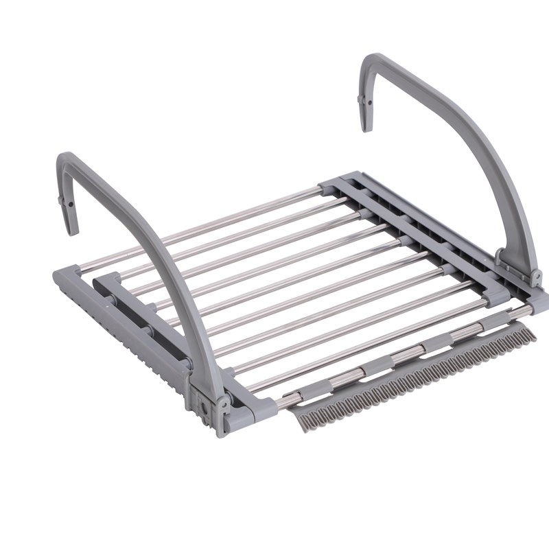 不锈钢管窗外晾衣架晒鞋架阳台伸缩挂衣杆暖气片挂架小型折叠衣架