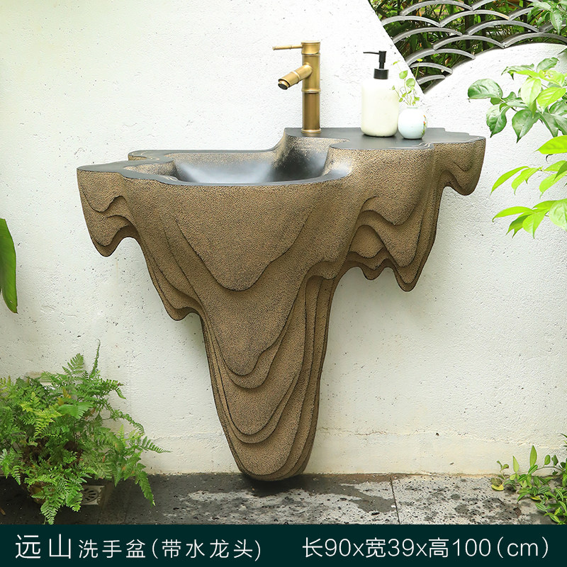 汉韵堂洗手池阳台露台创意立柱洗手盆室外花园庭院洗手台盆洗脸盆,家居饰品,户外/庭院摆件,淘宝优惠券,粉丝福利购,淘宝优惠卷