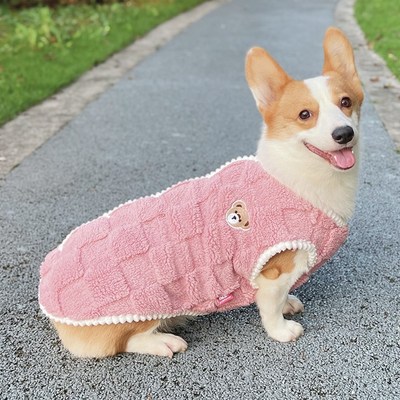 柯基衣服春秋季保暖马甲中型犬毛绒狗狗冬装柴犬雪纳瑞小泰迪可爱