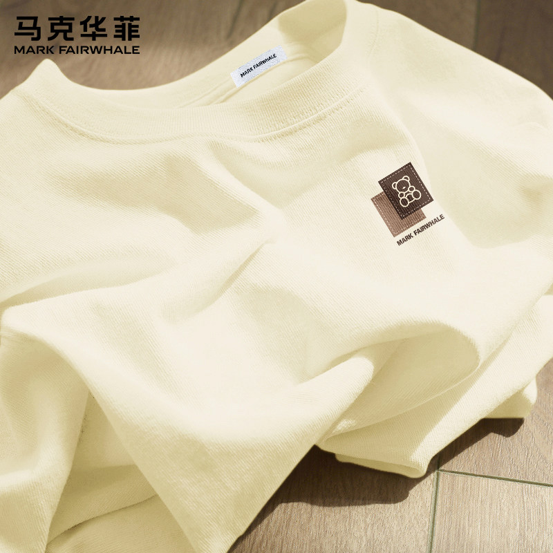 马克华菲美式风长袖t恤男款2026新款夏季纯棉宽松落肩袖印花上衣