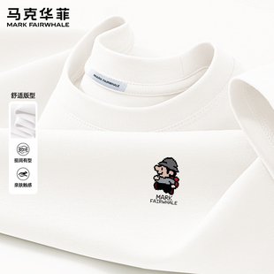 纯棉短袖 男士 T恤休闲卡通图案印花百搭上衣 新款 马克华菲2026夏季