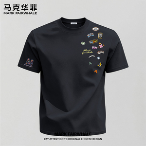 马克华菲专版纯棉印花短袖T恤男