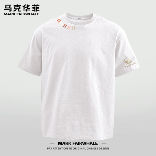 马克华菲夏季220g纯棉短袖T恤男