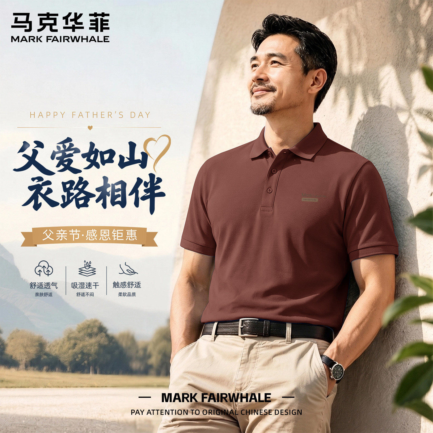 马克华菲夏季男士短袖Polo衫衣服