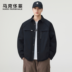 马克华菲轻薄翻领夹克羽绒服男冬季新款保暖美式高街休闲时尚外套