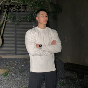 马克华菲解构拼接硬汉风长袖T恤男士春秋新款潮牌痞帅内搭打底衫