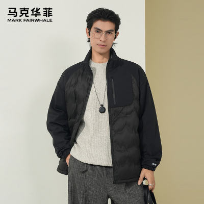 马克华菲短款立领休闲羽绒服外套