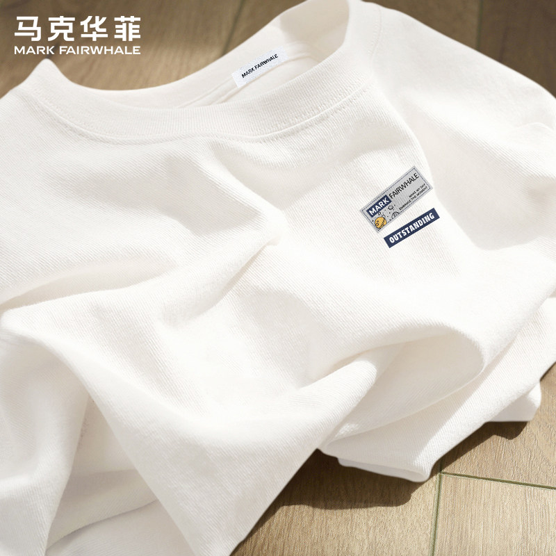 马克华菲重磅短袖T恤男款2026新款夏季纯棉圆领印花休闲衣服潮牌