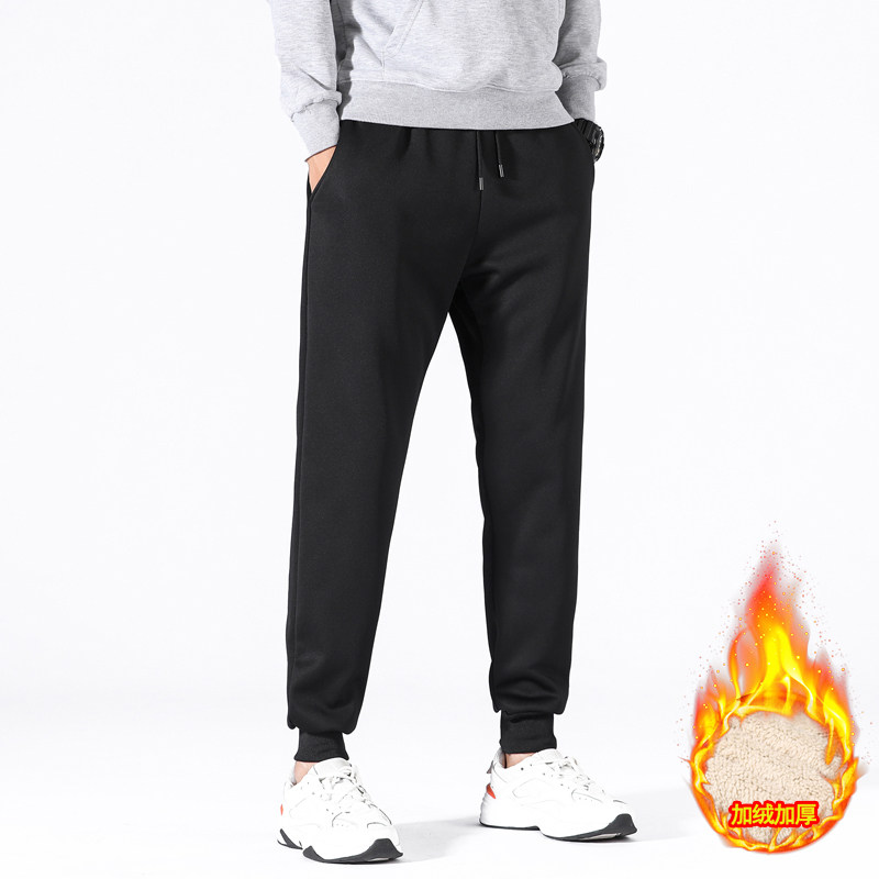 加绒加厚运动裤男冬季羊羔绒裤子外穿爸爸休闲裤中老年人棉裤男裤，男装棉裤，星座1712-3