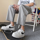 裤子男春夏季休闲韩版潮流直筒阔腿百搭九分裤宽松冰丝运动裤男潮，女装休闲裤，星座1712-3