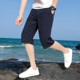 2023七分裤男夏季薄款宽松冰丝休闲运动裤夏天大码男士短裤，男装牛仔裤，星座1712-3