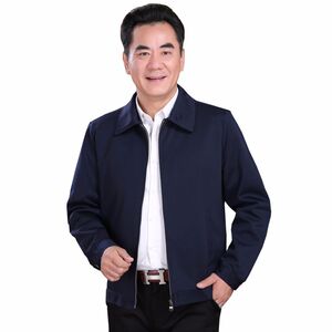 春秋衫新款夹克男中老年男装男士休闲商务翻领外套薄款秋季薄夹克图片