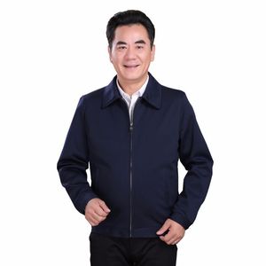 春秋衫新款夹克男中老年男装男士休闲商务翻领外套薄款秋季薄夹克图片