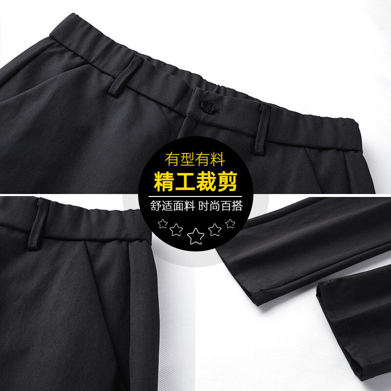 2025春夏休闲裤男韩版修身垂感直筒百搭小西裤男九分轻奢裤子男,男装西裤,星座1712-3